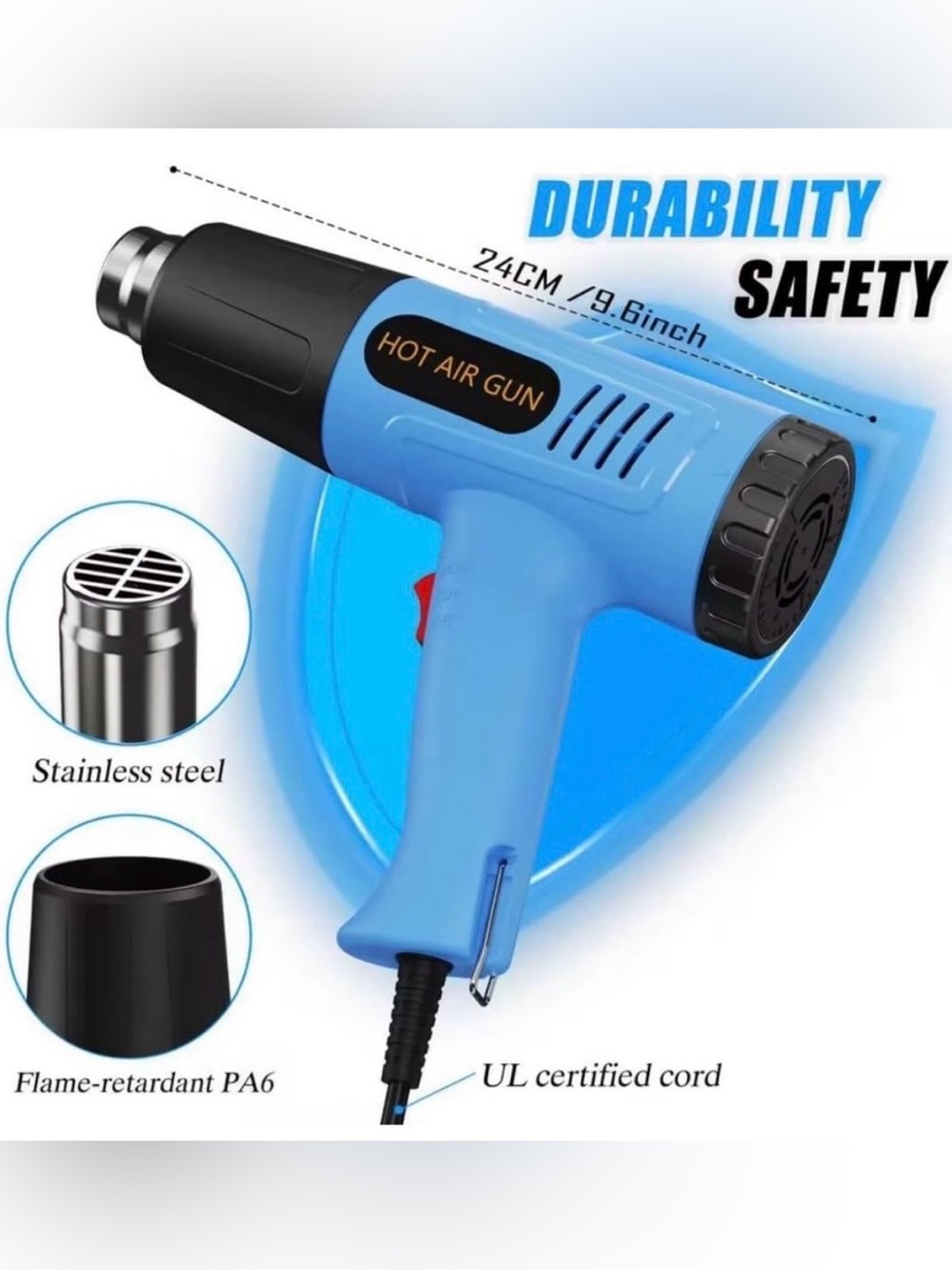 Blue Hot Air Gun - Electric Heat Tool - Picture 7 of 7